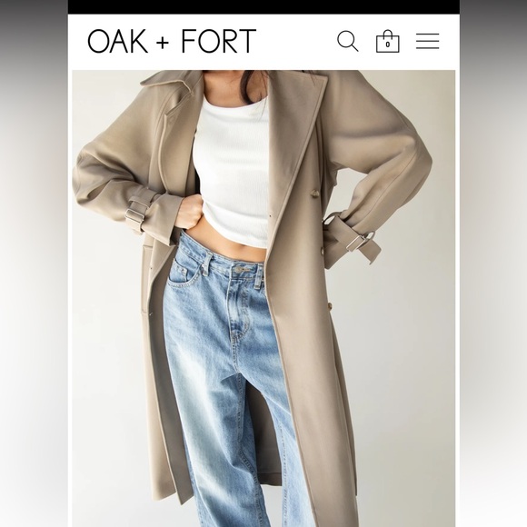 Oak & Fort Oversize Trench Coat Brindle - Picture 8 of 11